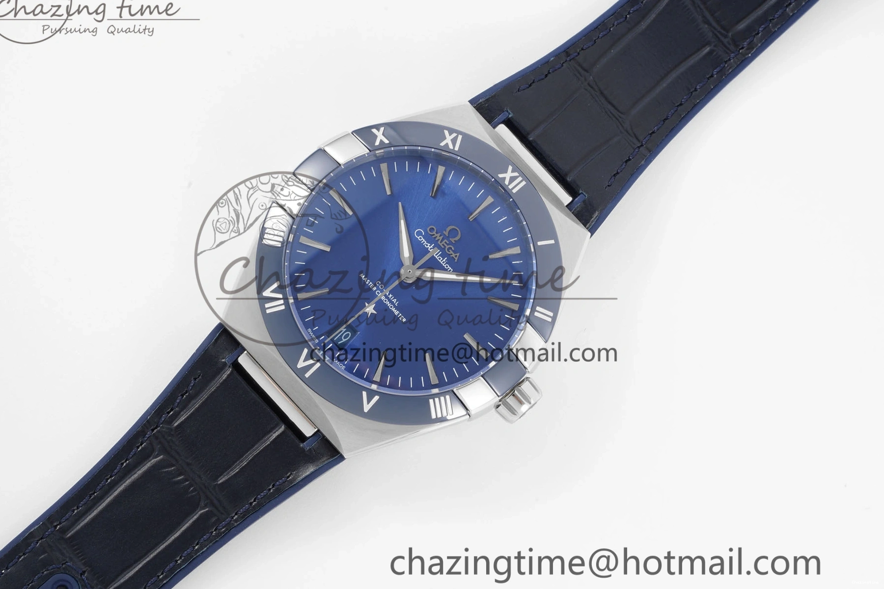 0114 Constellation Blue Ceramic SS 8F 1:1 Best Edition Blue Dial on Blue Gummy Strap A TravelReady 7800